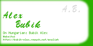 alex bubik business card